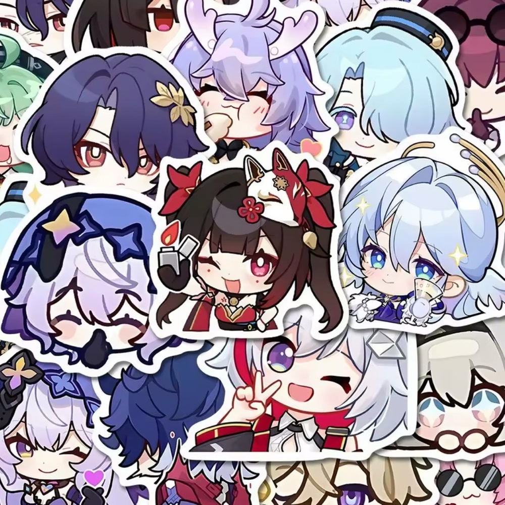 Cute Honkai Star Rail Anime Gacha Game Character Sticker Sets